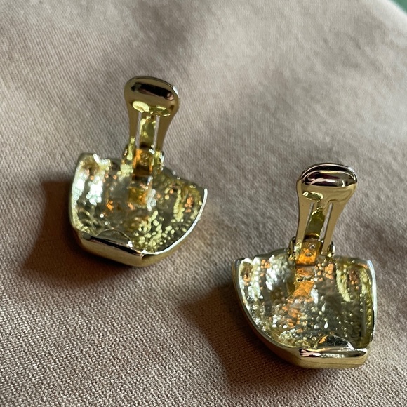 Vibrant Blue and Gold Earrings - perfect condition! Looks from 80’s or 90’s! - Picture 6 of 11